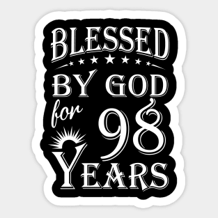 Blessed By God For 98 Years Christian Sticker